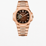 Nautilusnak - Chocolate Dial Rose Gold Open Heart