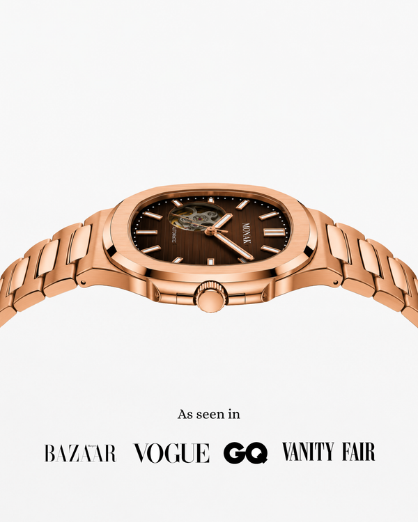Nautilusnak - Chocolate Dial Rose Gold Open Heart
