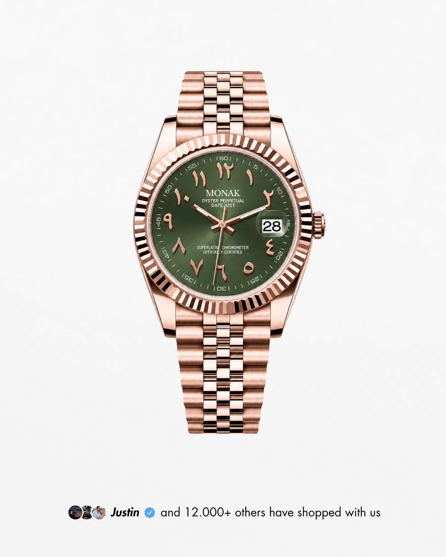 Monakjust - Rose Gold Olive Green Arabic