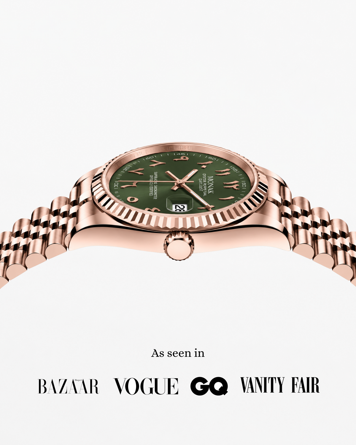 Monakjust - Rose Gold Olive Green Arabic