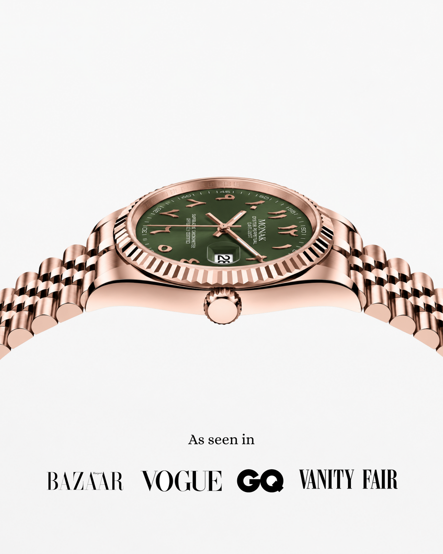 Monakjust - Rose Gold Olive Green Arabic