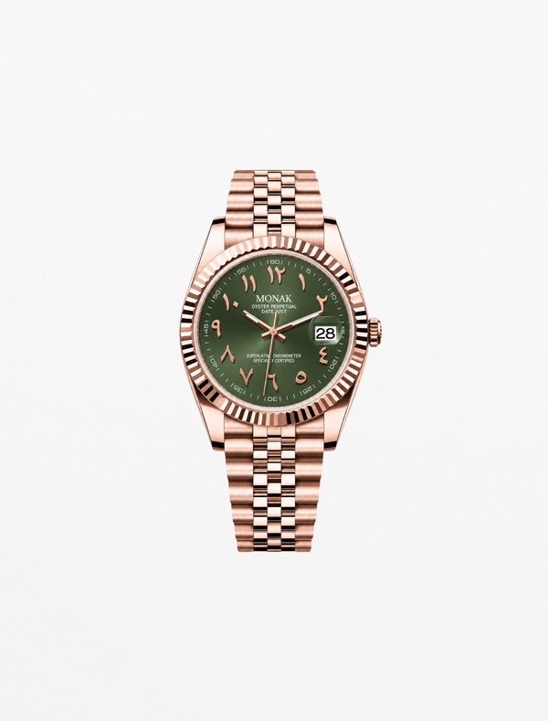 Monakjust - Rose Gold Olive Green Arabic