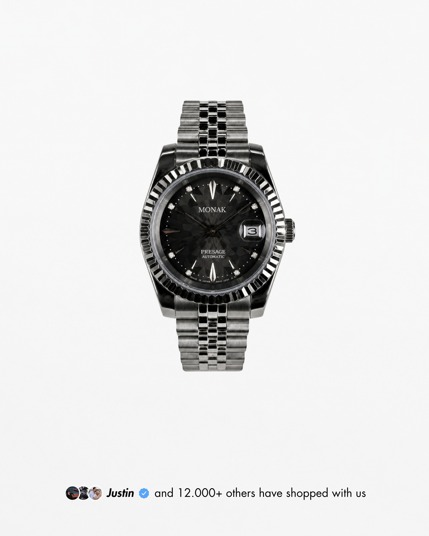 Monakjust - Geometric Black Dial